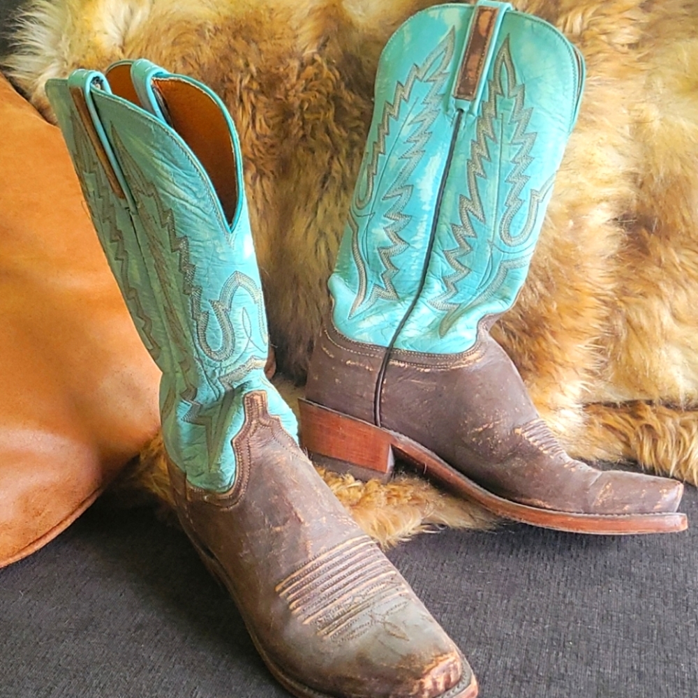 1883 by Lucchese cowboy boots, turquoise